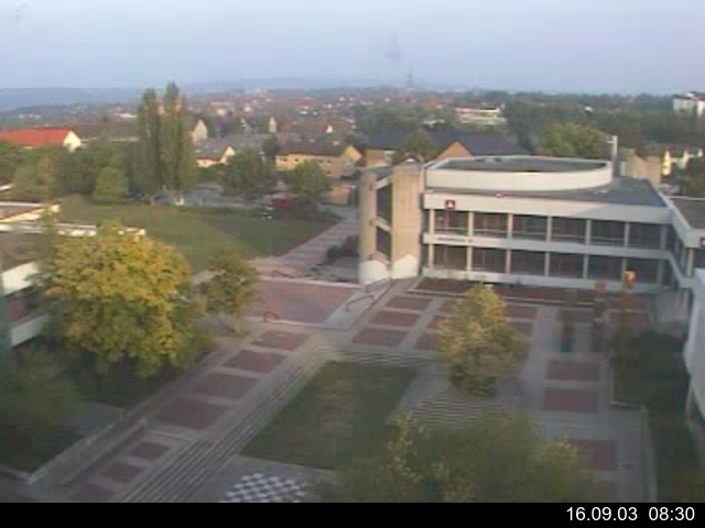 Foto der Webcam: Verwaltungsgeb&auml;ude, Innenhof mit Audimax, H&ouml;rsaal-Geb&auml;ude 1