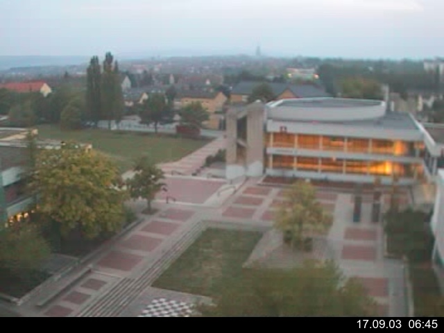 Foto der Webcam: Verwaltungsgeb&auml;ude, Innenhof mit Audimax, H&ouml;rsaal-Geb&auml;ude 1