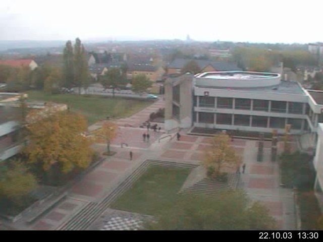 Foto der Webcam: Verwaltungsgeb&auml;ude, Innenhof mit Audimax, H&ouml;rsaal-Geb&auml;ude 1