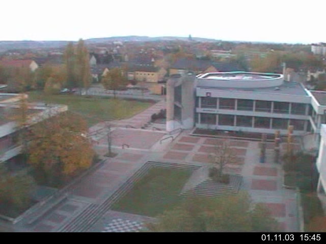 Foto der Webcam: Verwaltungsgeb&auml;ude, Innenhof mit Audimax, H&ouml;rsaal-Geb&auml;ude 1