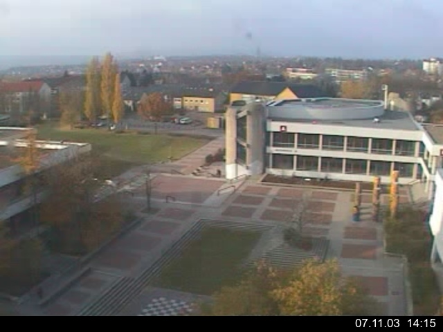 Foto der Webcam: Verwaltungsgeb&auml;ude, Innenhof mit Audimax, H&ouml;rsaal-Geb&auml;ude 1