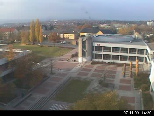 Foto der Webcam: Verwaltungsgeb&auml;ude, Innenhof mit Audimax, H&ouml;rsaal-Geb&auml;ude 1