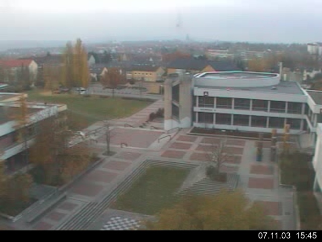Foto der Webcam: Verwaltungsgeb&auml;ude, Innenhof mit Audimax, H&ouml;rsaal-Geb&auml;ude 1