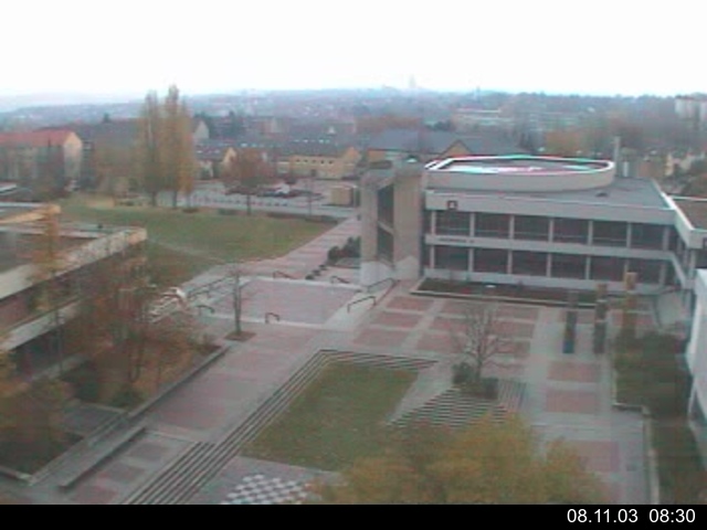 Foto der Webcam: Verwaltungsgeb&auml;ude, Innenhof mit Audimax, H&ouml;rsaal-Geb&auml;ude 1