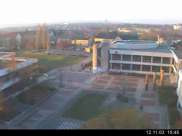 Foto der Webcam: Verwaltungsgeb&auml;ude, Innenhof mit Audimax, H&ouml;rsaal-Geb&auml;ude 1
