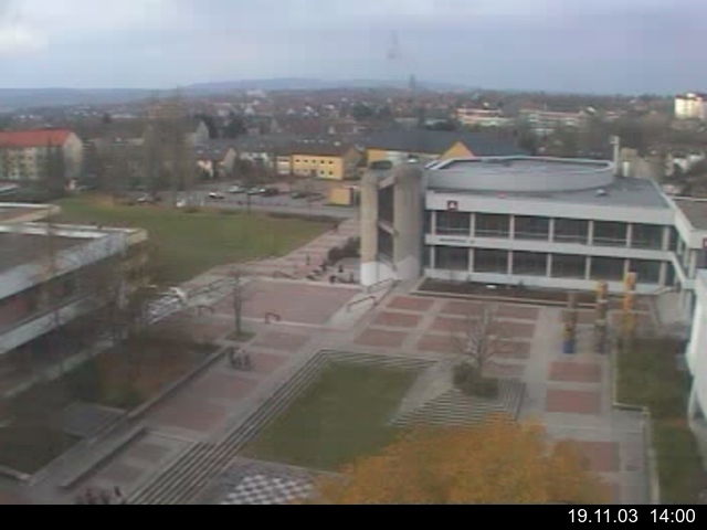 Foto der Webcam: Verwaltungsgeb&auml;ude, Innenhof mit Audimax, H&ouml;rsaal-Geb&auml;ude 1