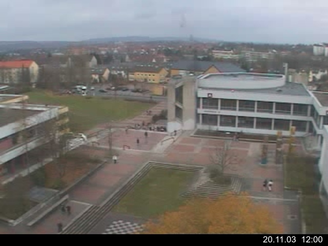 Foto der Webcam: Verwaltungsgeb&auml;ude, Innenhof mit Audimax, H&ouml;rsaal-Geb&auml;ude 1