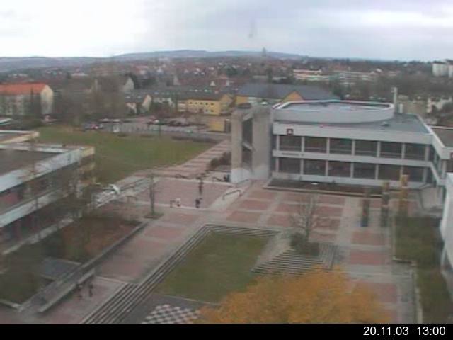 Foto der Webcam: Verwaltungsgeb&auml;ude, Innenhof mit Audimax, H&ouml;rsaal-Geb&auml;ude 1