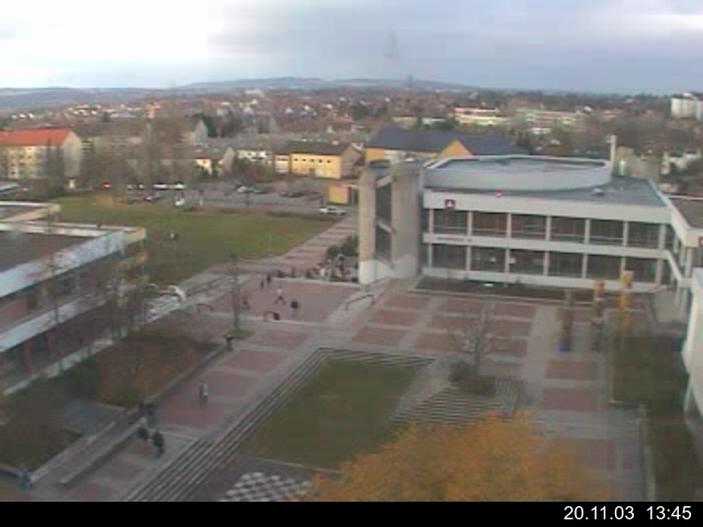 Foto der Webcam: Verwaltungsgeb&auml;ude, Innenhof mit Audimax, H&ouml;rsaal-Geb&auml;ude 1