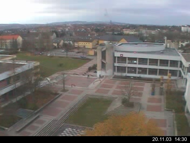 Foto der Webcam: Verwaltungsgeb&auml;ude, Innenhof mit Audimax, H&ouml;rsaal-Geb&auml;ude 1