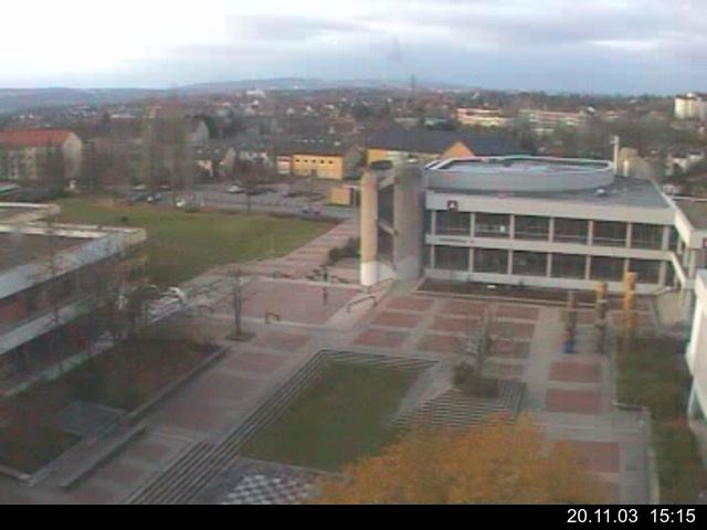 Foto der Webcam: Verwaltungsgeb&auml;ude, Innenhof mit Audimax, H&ouml;rsaal-Geb&auml;ude 1