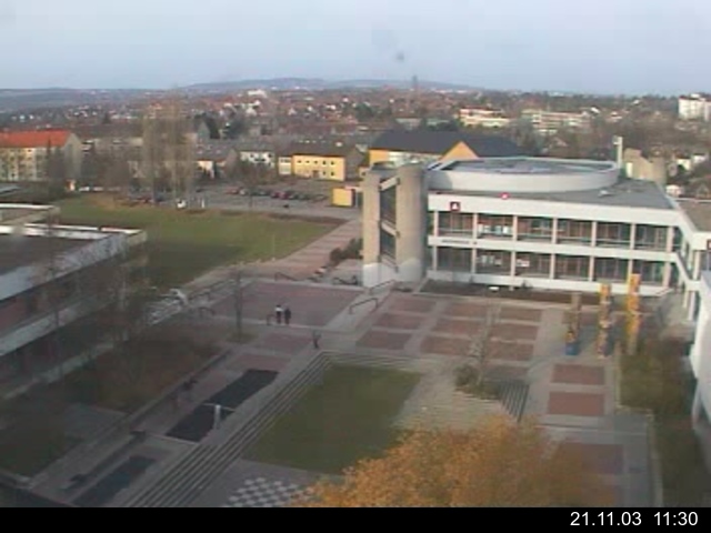 Foto der Webcam: Verwaltungsgeb&auml;ude, Innenhof mit Audimax, H&ouml;rsaal-Geb&auml;ude 1