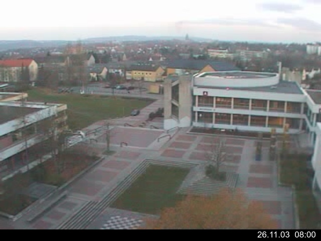 Foto der Webcam: Verwaltungsgeb&auml;ude, Innenhof mit Audimax, H&ouml;rsaal-Geb&auml;ude 1