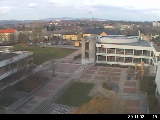 Foto der Webcam: Verwaltungsgeb&auml;ude, Innenhof mit Audimax, H&ouml;rsaal-Geb&auml;ude 1