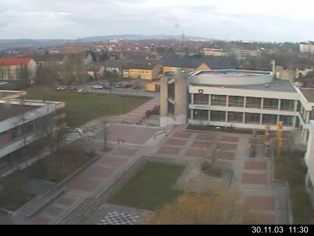 Foto der Webcam: Verwaltungsgeb&auml;ude, Innenhof mit Audimax, H&ouml;rsaal-Geb&auml;ude 1