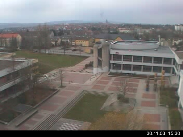Foto der Webcam: Verwaltungsgeb&auml;ude, Innenhof mit Audimax, H&ouml;rsaal-Geb&auml;ude 1