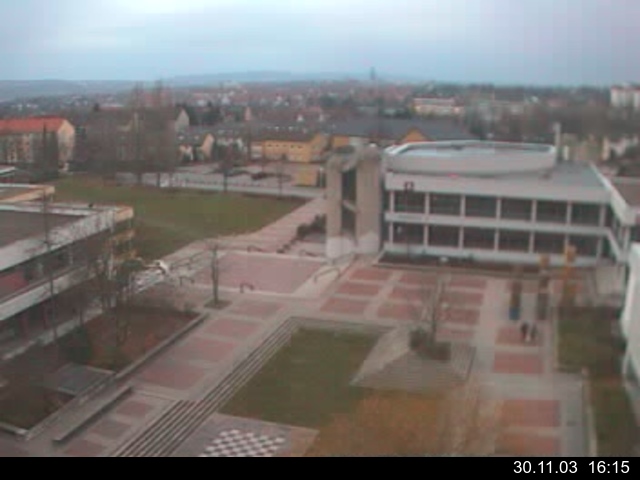 Foto der Webcam: Verwaltungsgeb&auml;ude, Innenhof mit Audimax, H&ouml;rsaal-Geb&auml;ude 1
