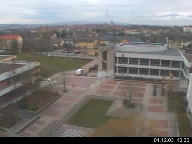 Foto der Webcam: Verwaltungsgeb&auml;ude, Innenhof mit Audimax, H&ouml;rsaal-Geb&auml;ude 1