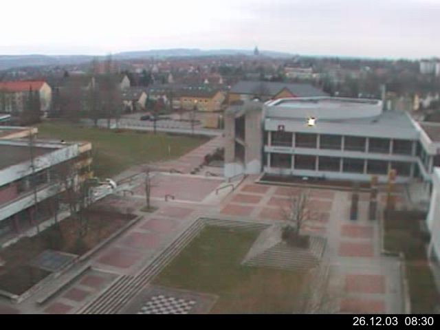 Foto der Webcam: Verwaltungsgeb&auml;ude, Innenhof mit Audimax, H&ouml;rsaal-Geb&auml;ude 1
