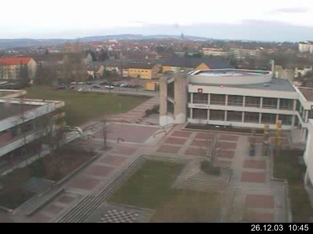 Foto der Webcam: Verwaltungsgeb&auml;ude, Innenhof mit Audimax, H&ouml;rsaal-Geb&auml;ude 1
