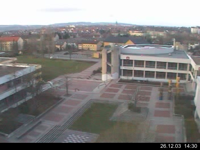 Foto der Webcam: Verwaltungsgeb&auml;ude, Innenhof mit Audimax, H&ouml;rsaal-Geb&auml;ude 1