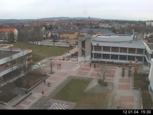 Foto der Webcam: Verwaltungsgeb&auml;ude, Innenhof mit Audimax, H&ouml;rsaal-Geb&auml;ude 1