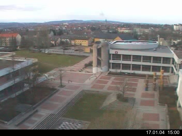 Foto der Webcam: Verwaltungsgeb&auml;ude, Innenhof mit Audimax, H&ouml;rsaal-Geb&auml;ude 1