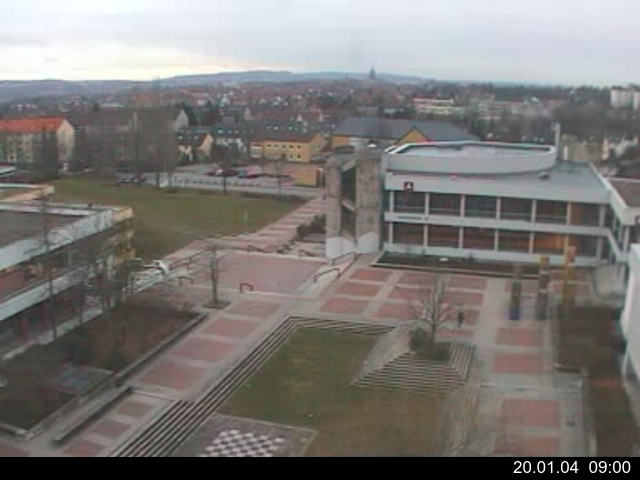 Foto der Webcam: Verwaltungsgeb&auml;ude, Innenhof mit Audimax, H&ouml;rsaal-Geb&auml;ude 1