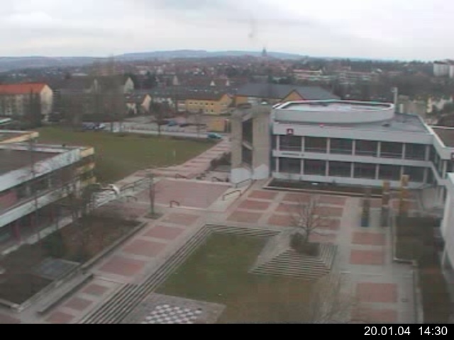 Foto der Webcam: Verwaltungsgeb&auml;ude, Innenhof mit Audimax, H&ouml;rsaal-Geb&auml;ude 1
