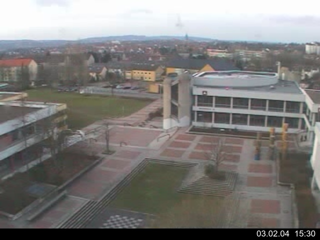 Foto der Webcam: Verwaltungsgeb&auml;ude, Innenhof mit Audimax, H&ouml;rsaal-Geb&auml;ude 1