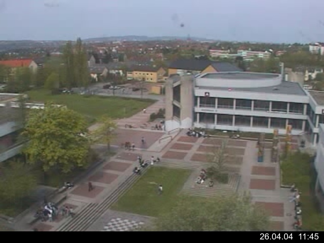 Foto der Webcam: Verwaltungsgeb&auml;ude, Innenhof mit Audimax, H&ouml;rsaal-Geb&auml;ude 1