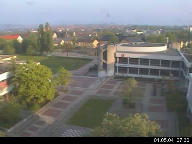 Foto der Webcam: Verwaltungsgeb&auml;ude, Innenhof mit Audimax, H&ouml;rsaal-Geb&auml;ude 1