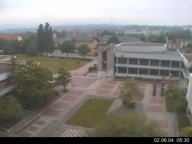 Foto der Webcam: Verwaltungsgeb&auml;ude, Innenhof mit Audimax, H&ouml;rsaal-Geb&auml;ude 1