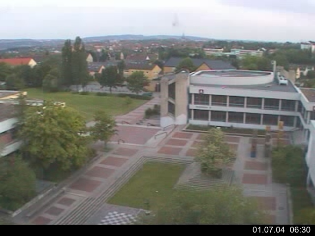 Foto der Webcam: Verwaltungsgeb&auml;ude, Innenhof mit Audimax, H&ouml;rsaal-Geb&auml;ude 1