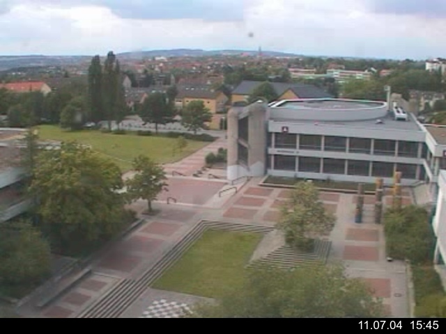 Foto der Webcam: Verwaltungsgeb&auml;ude, Innenhof mit Audimax, H&ouml;rsaal-Geb&auml;ude 1