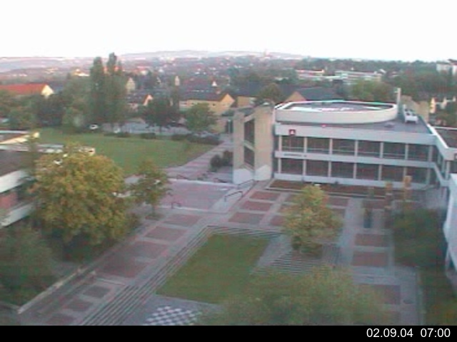 Foto der Webcam: Verwaltungsgeb&auml;ude, Innenhof mit Audimax, H&ouml;rsaal-Geb&auml;ude 1