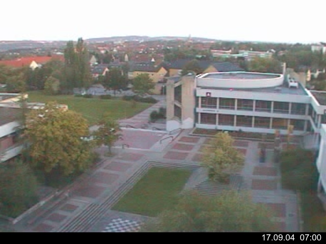 Foto der Webcam: Verwaltungsgeb&auml;ude, Innenhof mit Audimax, H&ouml;rsaal-Geb&auml;ude 1