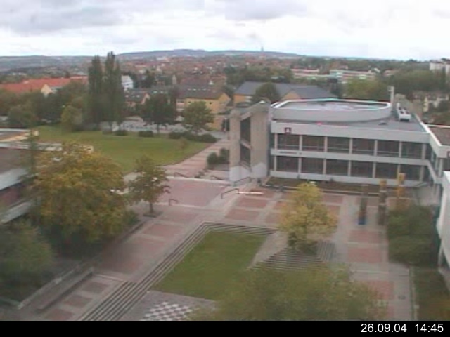Foto der Webcam: Verwaltungsgeb&auml;ude, Innenhof mit Audimax, H&ouml;rsaal-Geb&auml;ude 1