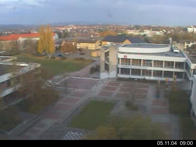 Foto der Webcam: Verwaltungsgeb&auml;ude, Innenhof mit Audimax, H&ouml;rsaal-Geb&auml;ude 1