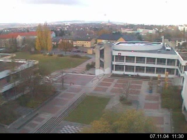 Foto der Webcam: Verwaltungsgeb&auml;ude, Innenhof mit Audimax, H&ouml;rsaal-Geb&auml;ude 1