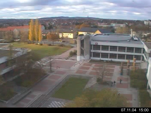 Foto der Webcam: Verwaltungsgeb&auml;ude, Innenhof mit Audimax, H&ouml;rsaal-Geb&auml;ude 1