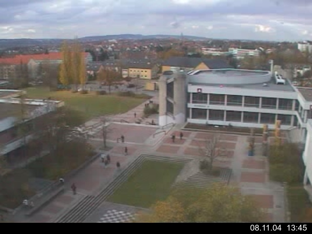 Foto der Webcam: Verwaltungsgeb&auml;ude, Innenhof mit Audimax, H&ouml;rsaal-Geb&auml;ude 1