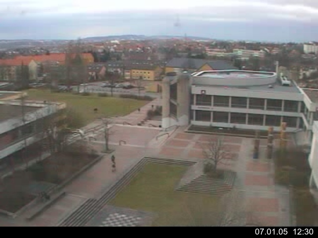 Foto der Webcam: Verwaltungsgeb&auml;ude, Innenhof mit Audimax, H&ouml;rsaal-Geb&auml;ude 1