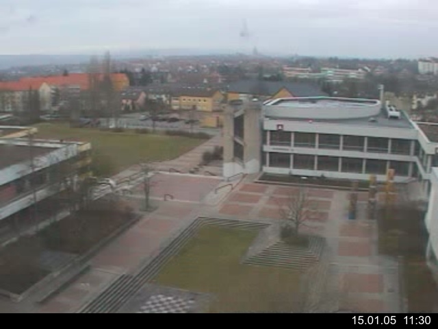Foto der Webcam: Verwaltungsgeb&auml;ude, Innenhof mit Audimax, H&ouml;rsaal-Geb&auml;ude 1