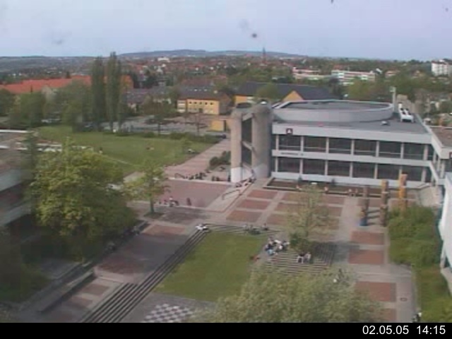 Foto der Webcam: Verwaltungsgeb&auml;ude, Innenhof mit Audimax, H&ouml;rsaal-Geb&auml;ude 1