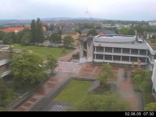 Foto der Webcam: Verwaltungsgeb&auml;ude, Innenhof mit Audimax, H&ouml;rsaal-Geb&auml;ude 1