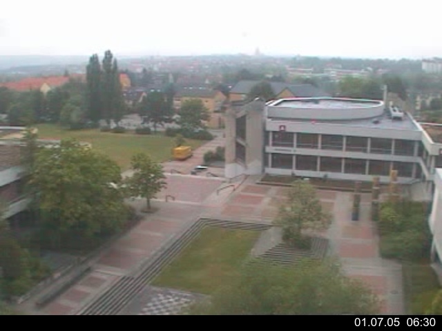 Foto der Webcam: Verwaltungsgeb&auml;ude, Innenhof mit Audimax, H&ouml;rsaal-Geb&auml;ude 1