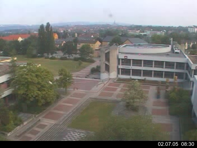 Foto der Webcam: Verwaltungsgeb&auml;ude, Innenhof mit Audimax, H&ouml;rsaal-Geb&auml;ude 1