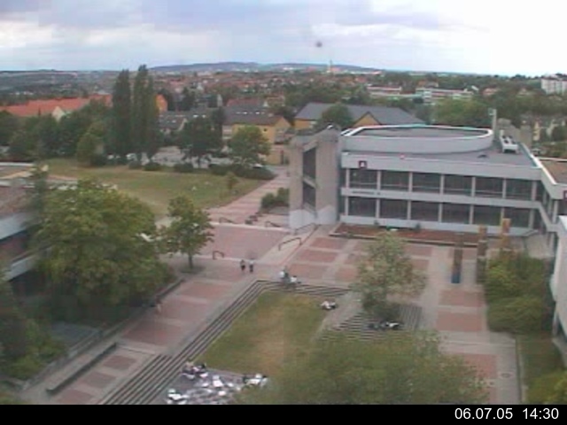 Foto der Webcam: Verwaltungsgeb&auml;ude, Innenhof mit Audimax, H&ouml;rsaal-Geb&auml;ude 1