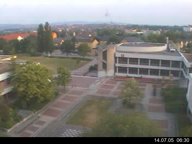 Foto der Webcam: Verwaltungsgeb&auml;ude, Innenhof mit Audimax, H&ouml;rsaal-Geb&auml;ude 1